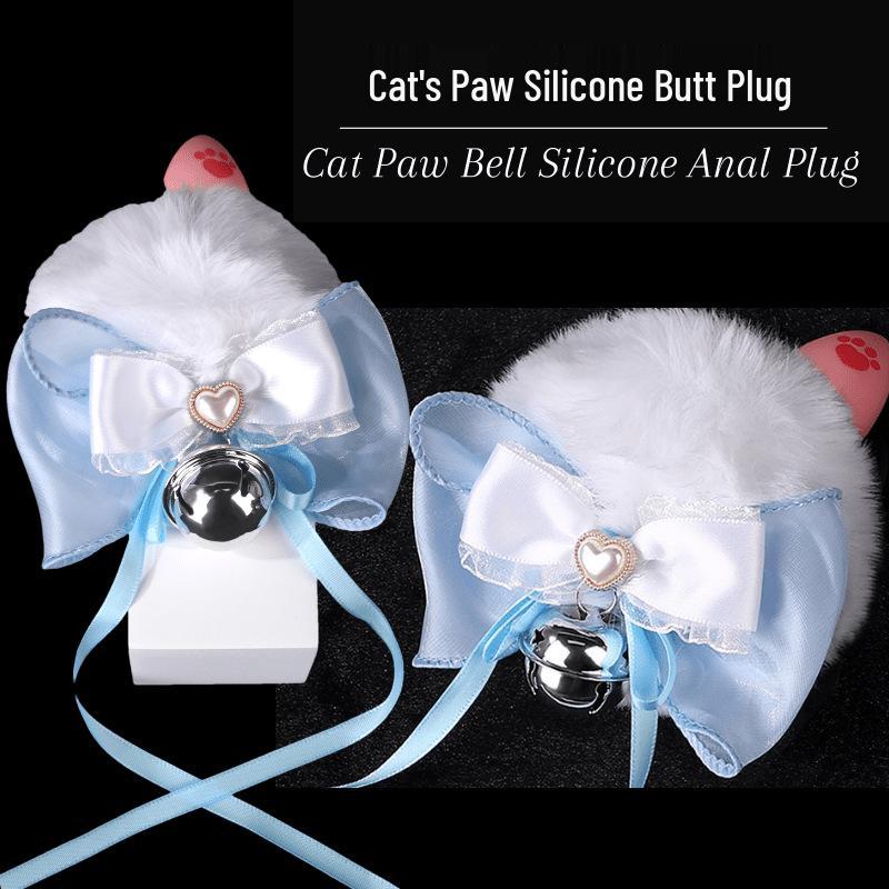 Silicone Rabbit Tail Butt Plug with Bowknot – Cute SM Erotic Toy for Adults