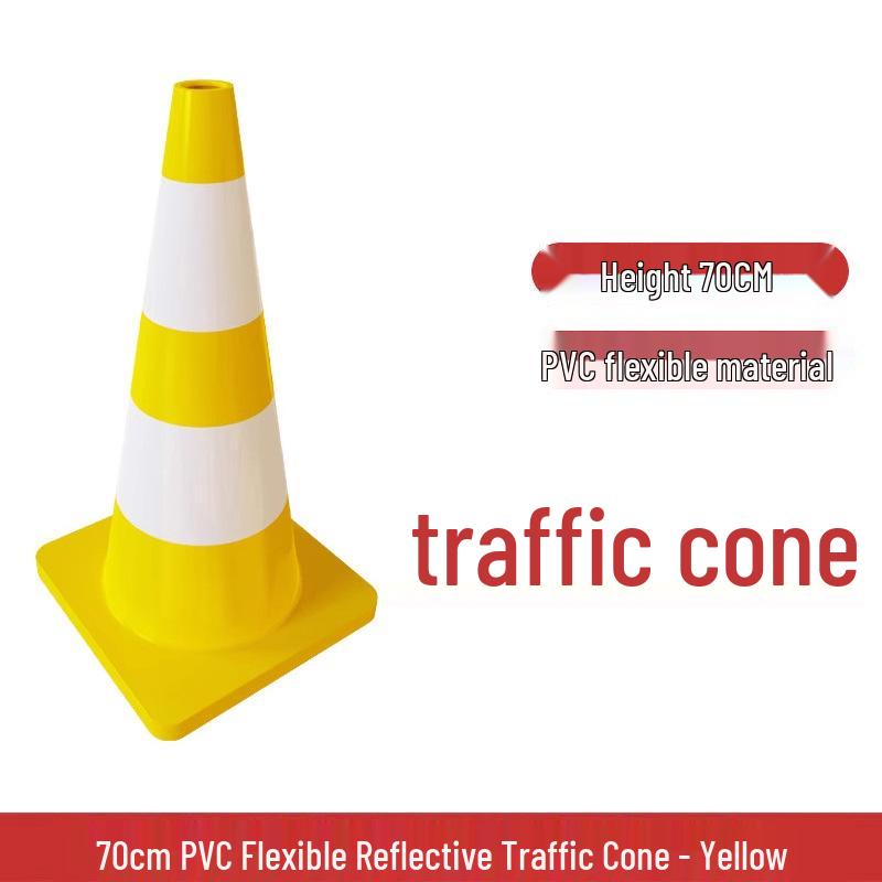 70cm PVC Reflective Traffic Cone - Road Safety Warning Cone & Barrier