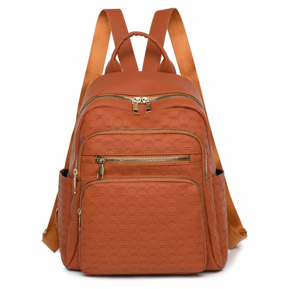 Simple and Versatile Backpack Large Capacity Casual Retro Backpack Multifunctional Shoulder Bag Women's Soft Leather Backpack