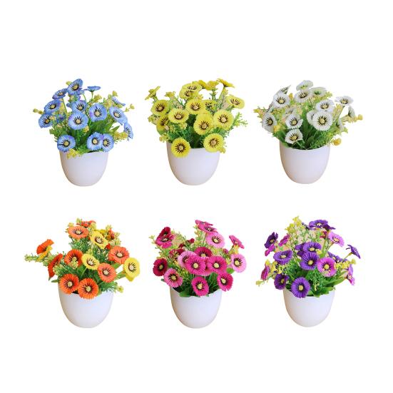 1 Zestaw Sztuczna Doniczka Nieblaknąca Ozdobna Wielofunkcyjna Wyraźna Tekstura Nie Wymaga Przycinania Sztuczny Kwiat Dekoracja Ogrodu