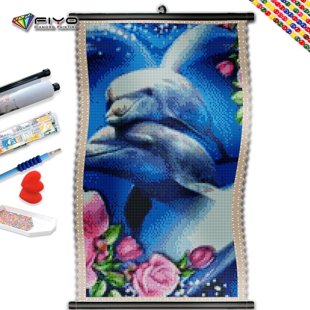 

5D DIY Рамка Алмазная картина Дельфин Цветы Вышивка Животное Мозаика Творческие хобби Домашний декор