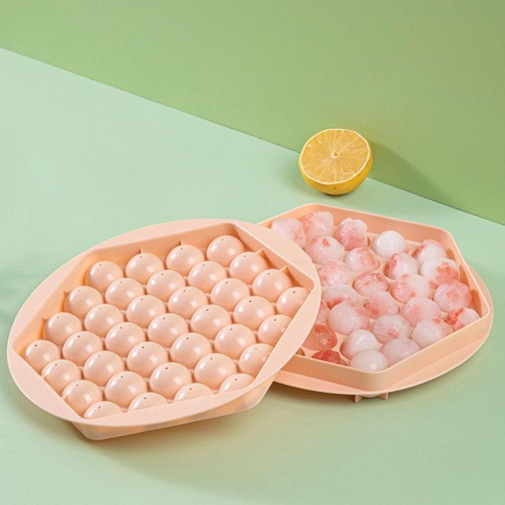 

Whiskey Ball Ice Cube Maker Mould 37 Grid Ice Cube Tray Mold Hockey Ice Making Mold Kitchen розовый