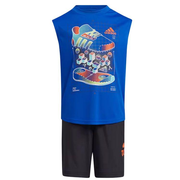 Adidas Casual Sportswear Blue/Black Children Aged 3 7 Years Old H45142 128