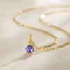 FANCIME Tanzanite Necklace in 18K Yellow Natural Stone December with Silver Perfect for or as a Gift Wrapping Women's Gold, Pendant, Birthstone,