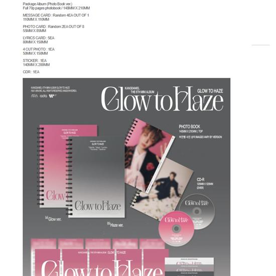 KANG DANIEL 6th Mini Album - Glow to Haze [Photo Book Ver.] - Release date  2025-06-16