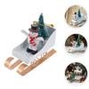 Iron Art Sleigh Hanging Ornamen Nordic Christmas Figurine Decorations Xmas Tree Sled Pendant  Gifts