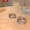 Korean-Style Luxury Double-Layer Diamond Hoop Earrings for Women - Trendy Internet Celebrity Design