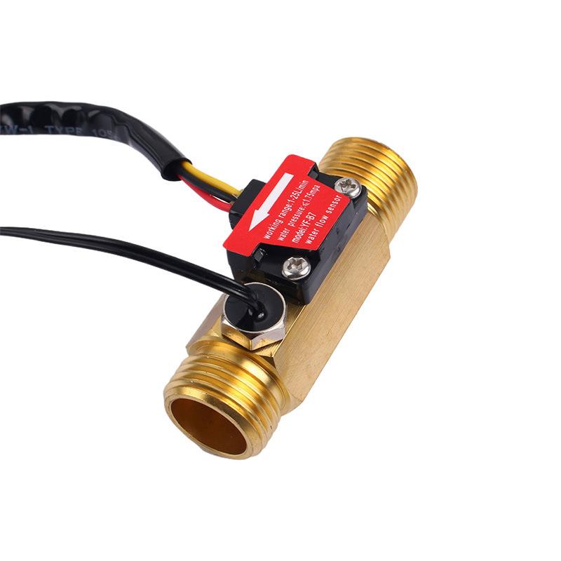 Brass Water Flow Sensor Hall Effect Flow Meter Liquid Flow Rate Sensor Brass Flow Switch Digital Monitoring Detector