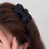 Women Hairpin Smooth Satin Bowknot Decor Anti-slip Teeth Hair Clip Side Bang Small Hair