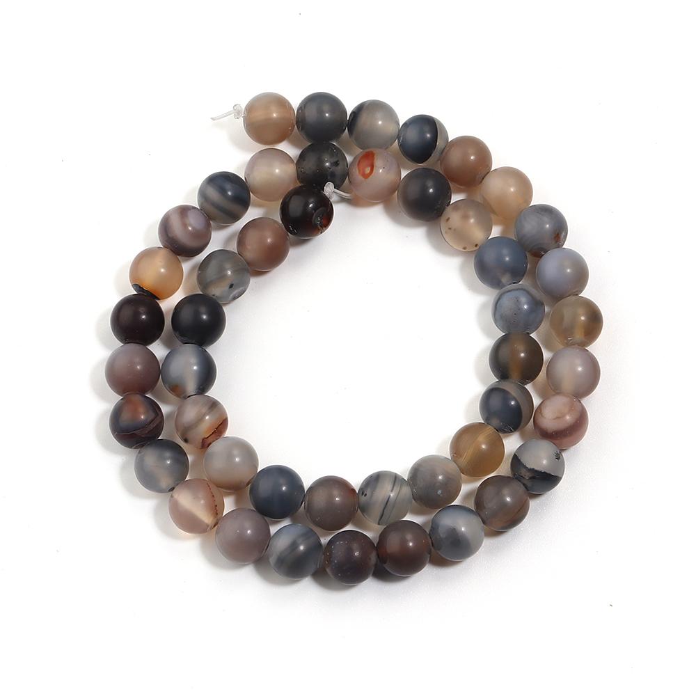 4 6 8 10 12mm Natural Stone Beads Matte Black Stripe Agate Round Loose Beads For Jewelry Making DIY Bracelet Necklace Supplies
