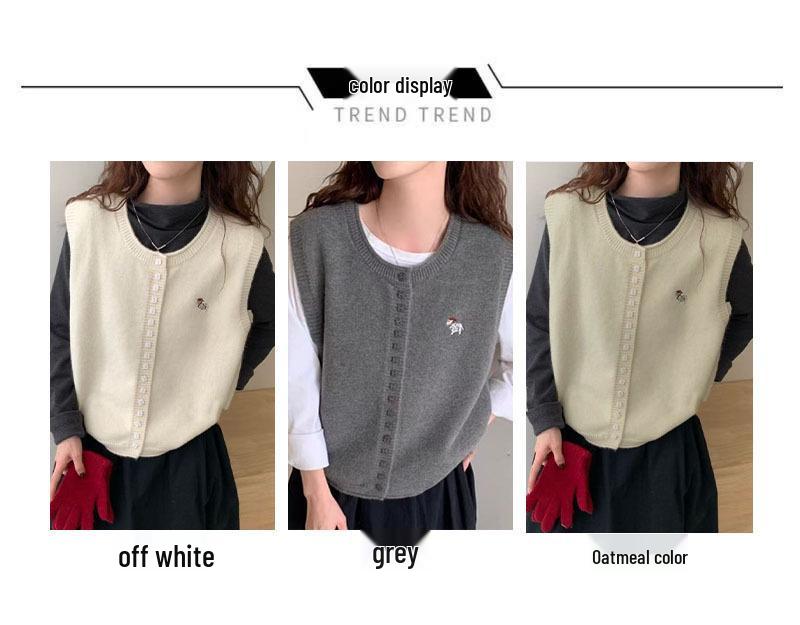 2026 Versatile Wool Round Neck Vest: Spring & Autumn Fashion Niche Style