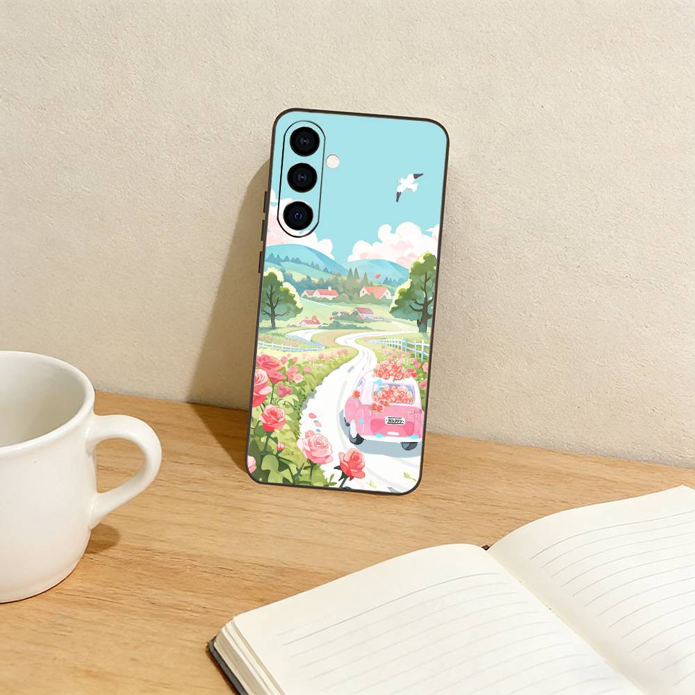 Spring Aesthetics  Phone Case For Samsung Galaxy A73,A72,A71,A70,A53,A52,A51,Others Soft Black Cover