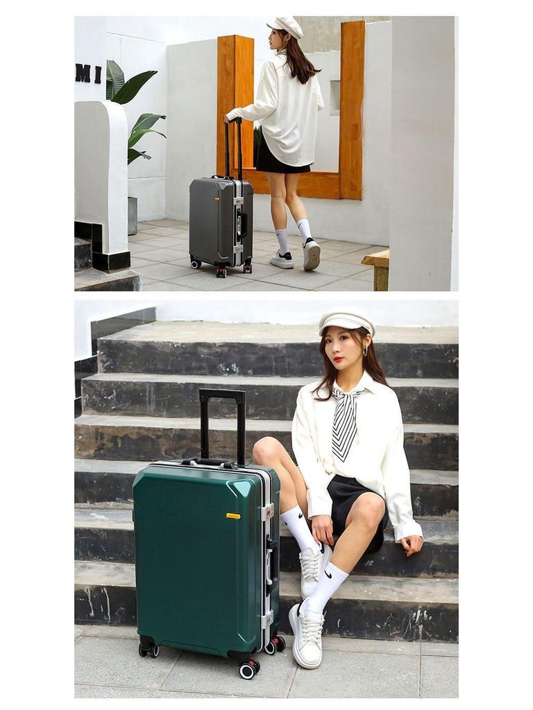 Ultralight Leather Trolley Suitcase with Silent Universal Wheels, Large Capacity & Combination Lock - New Style with Free Shipping