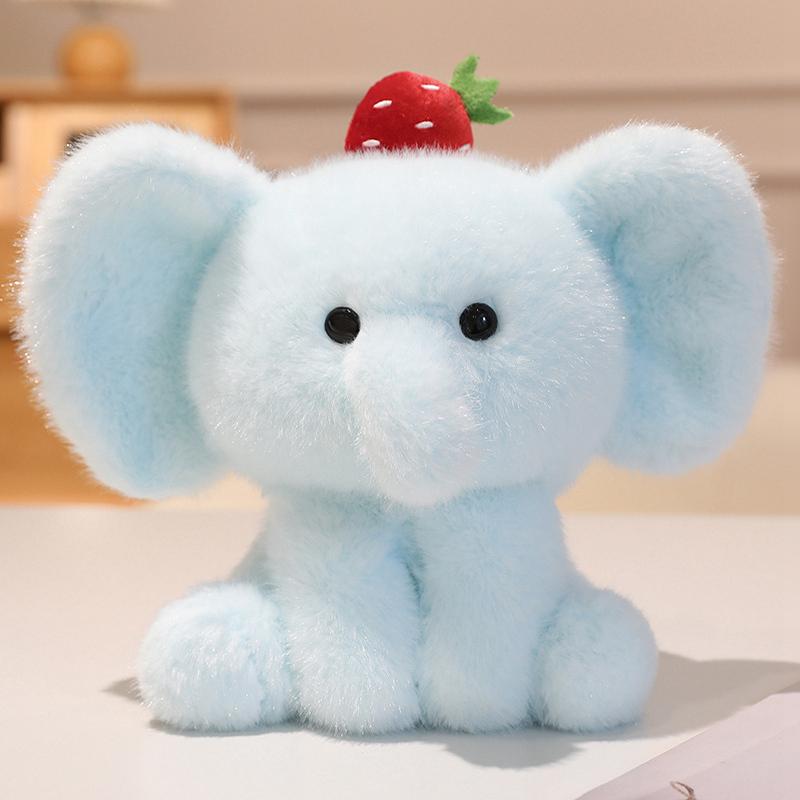 Fluffy Fruit Animal Plush Toy Soft Cartoon Elephant Bear Cattle Dog Panda Stuffed Doll Appease Pilow Birthday Gift For Kids