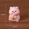 Mini Summer Pink Piggy Figurine Cartoon Pig Micro Landscape Ornament Dollhouse Model Car Interior Home Desktop Decoration
