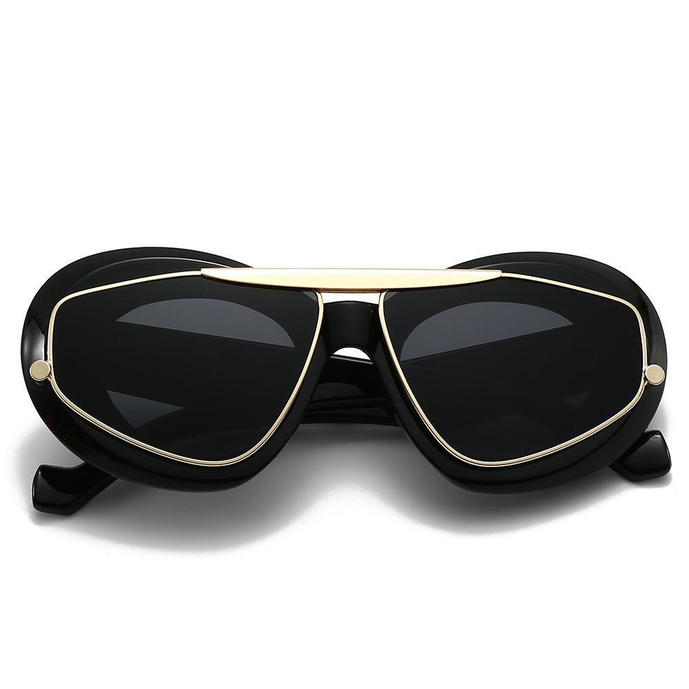 Fashion Large Frame Sunglasses Ins Street Shot  Cat-Eye Glasses Fashion Personality Anti-Ultraviolet Sunglasses
