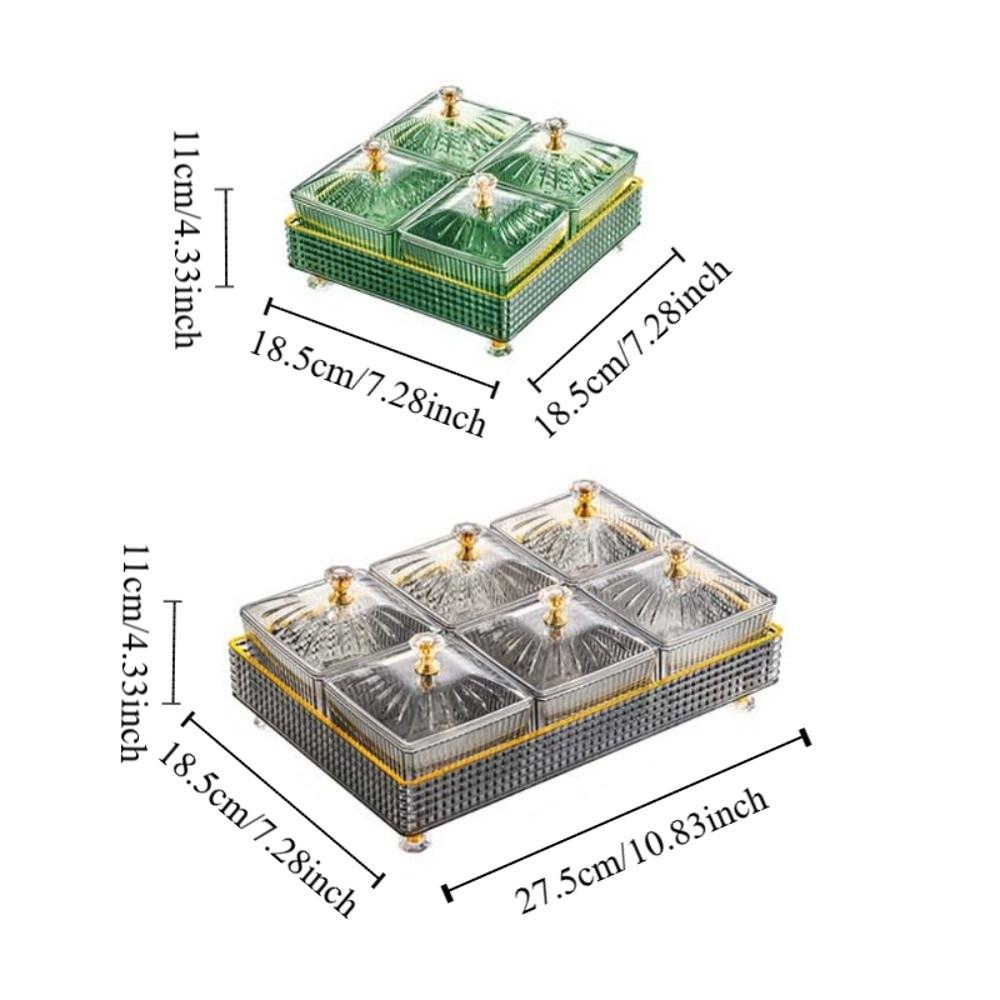 4\6Pcs Elegant Nordic Fruit Plate Light Luxury Cake Container Sugar Plate with Lid Refreshment