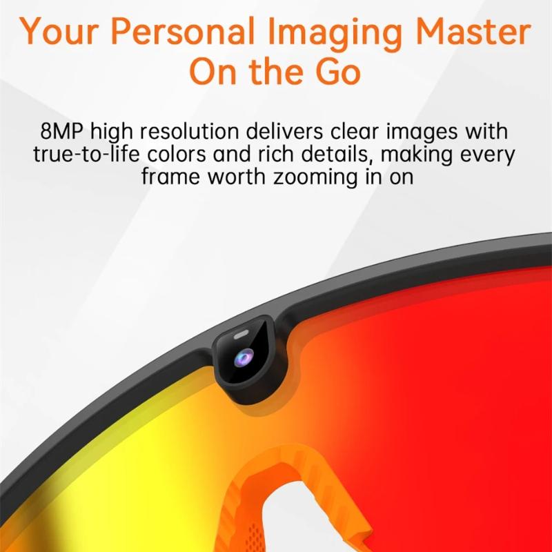 4K Polarized AI Smart Cycling Glasses Men 800W Camera Video Recording Translation Sunglasses Bluetooth Call Music Sports Glasses Image Stabilization