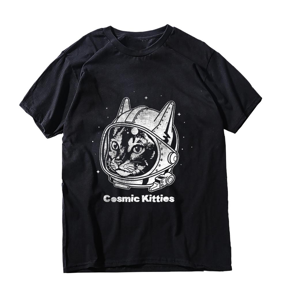 COOLMIND 100% Cotton Schrodinger Cat Print Big Size Men T Shrit Casual Sort Sleeve Cotton Summer Men Tshirt Male Tee Shirts