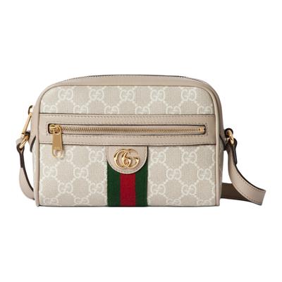 Ophidia GG Supreme Lærred Kamera Taske Beige Læder Web Stribe Guld Hardware Daglig Shopping 816359-2ZGMN-9643