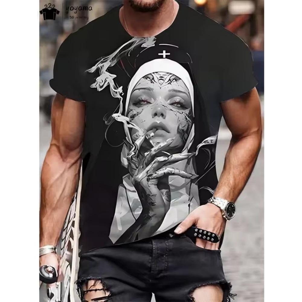 T-shirt Stampata 3D Spartan alla Moda 2026 Nuova Maglietta da Uomo a Maniche Corte Abbigliamento Taglie Forti Girocollo Larga Magliette Guerriero Spartano