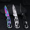 2024 new Stainless steel color mini folding knife, EDC portable outdoor camping knife, multi-function keychain tool knife