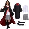 CJBIN Conjunto de Fantasia de Mágico de 8 Peças para Crianças com Capa, Blusa, Saia, Meias, Varinha, Óculos, Gravata Borboleta Gargantilha para Halloween Carnaval Cosplay