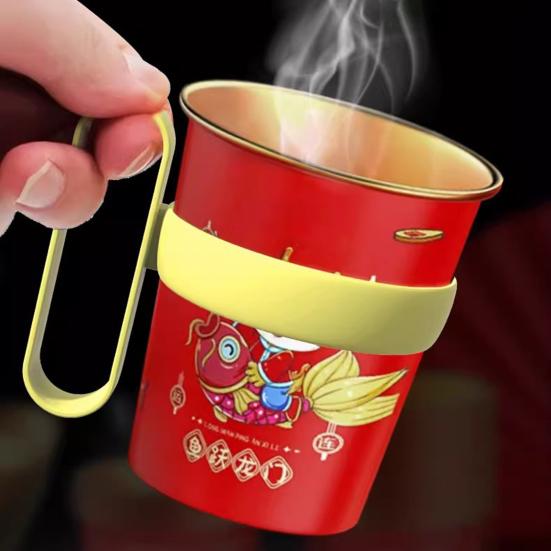 12 Pièces Sous-verre Réutilisable Poignée Élargie Anti-brûlure Isolation Thermique Boucle Élastique Manches Réutilisables en Plastique PP Porte-boissons Chaudes