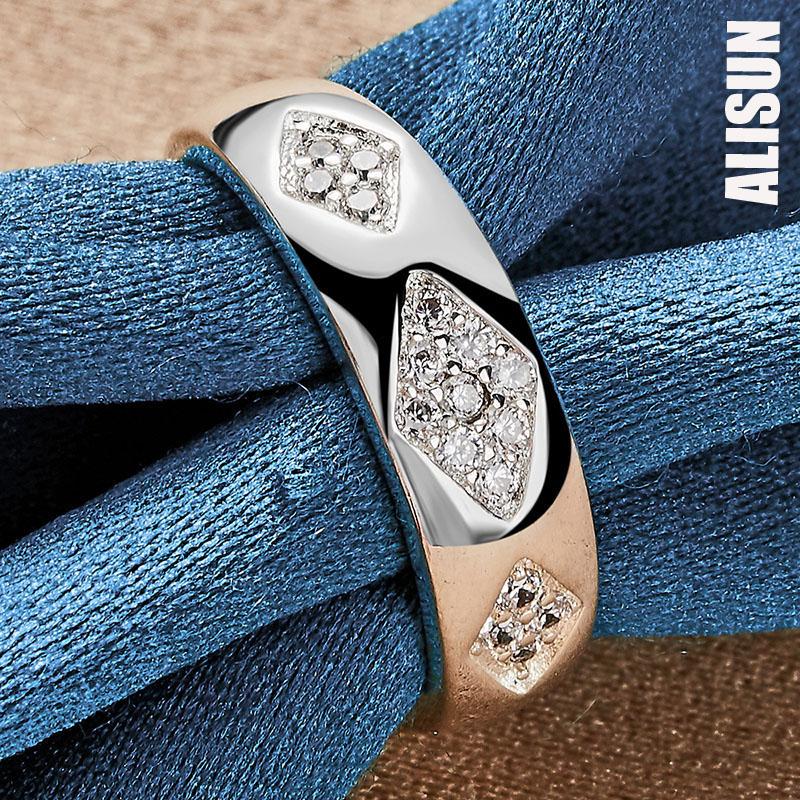 925 Sterling Silver AAA Zircon Ring Fashion Wedding Jewelry