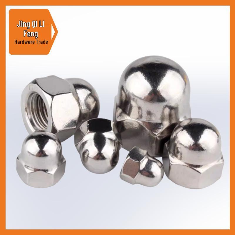 201 Stainless Steel Hexagon Cap Nut, M4-M16 Round Head Decorative Nut