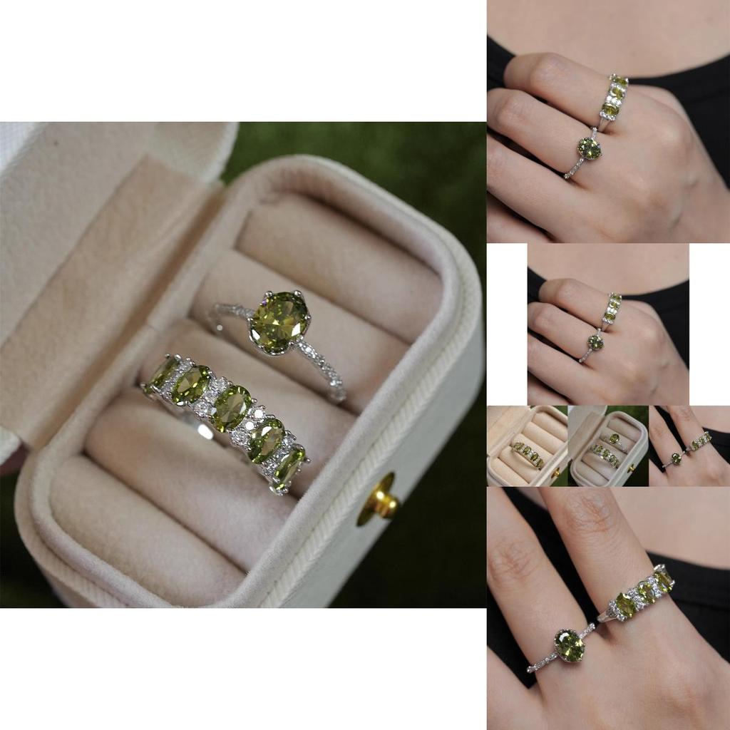 Chic And Sophisticated Olive Green Adjustable Ring For Trendy Women's Fashion Accessories