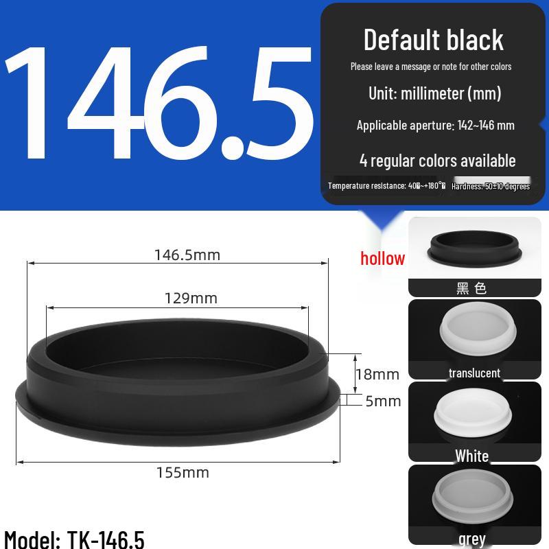 Black High-Temperature Resistant T-Shaped Silicone Stopper - Round Hole Rubber Gasket & Shock-Absorbing Blind Plug