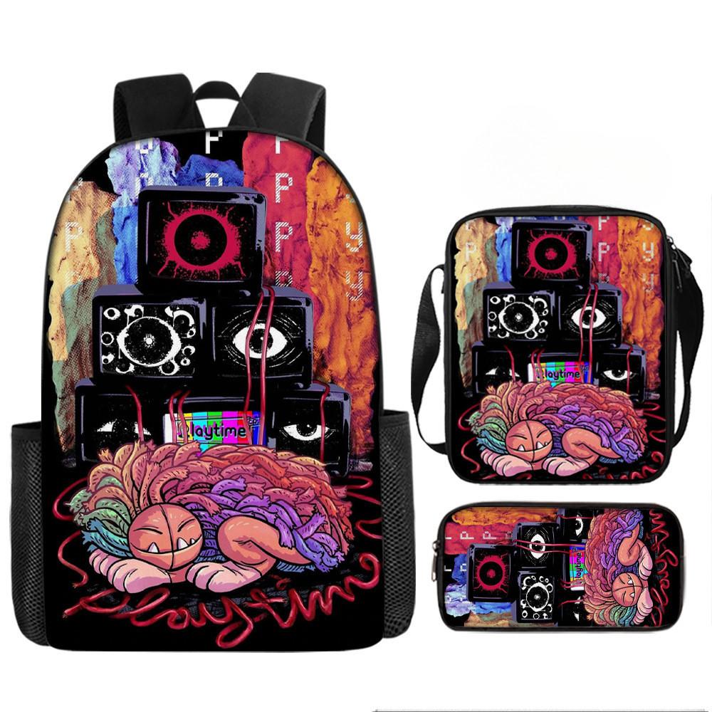 Poppy Playtime Chapter 4 Printed Backpack Schoolbag Shoulder Bag Bag Pencil