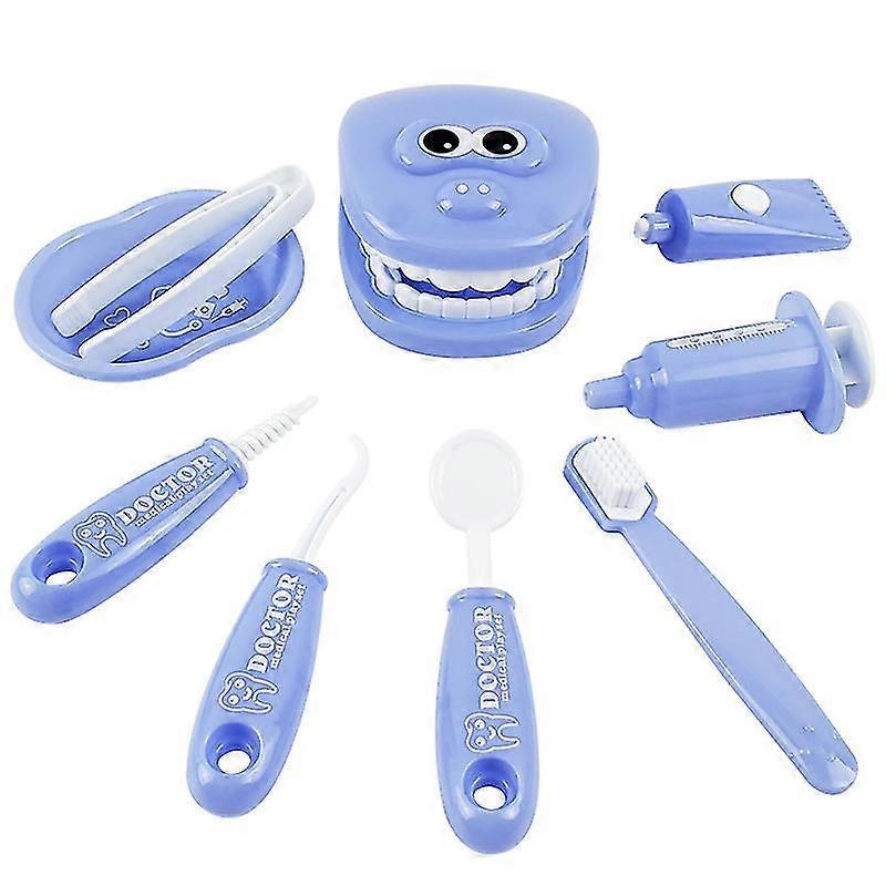 9pcs Plastic Simulation Dentist Play Set Medical Kit Pretend Toy For Kids Hygienic Habbit Cultivation Role Play Game For Childre