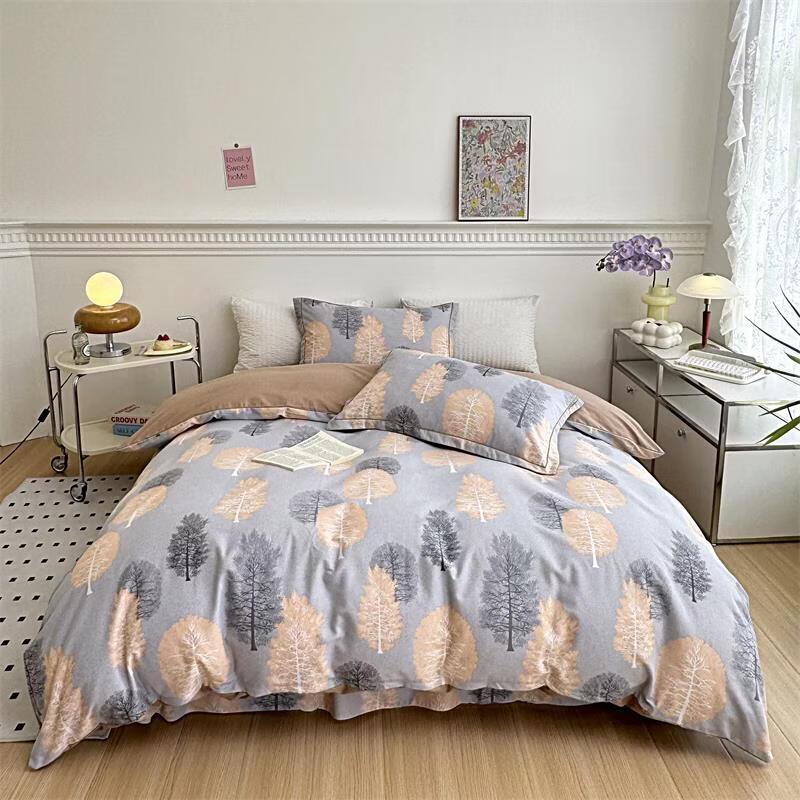 York Roland Pure Cotton Flannel 4-Piece Bedding Set