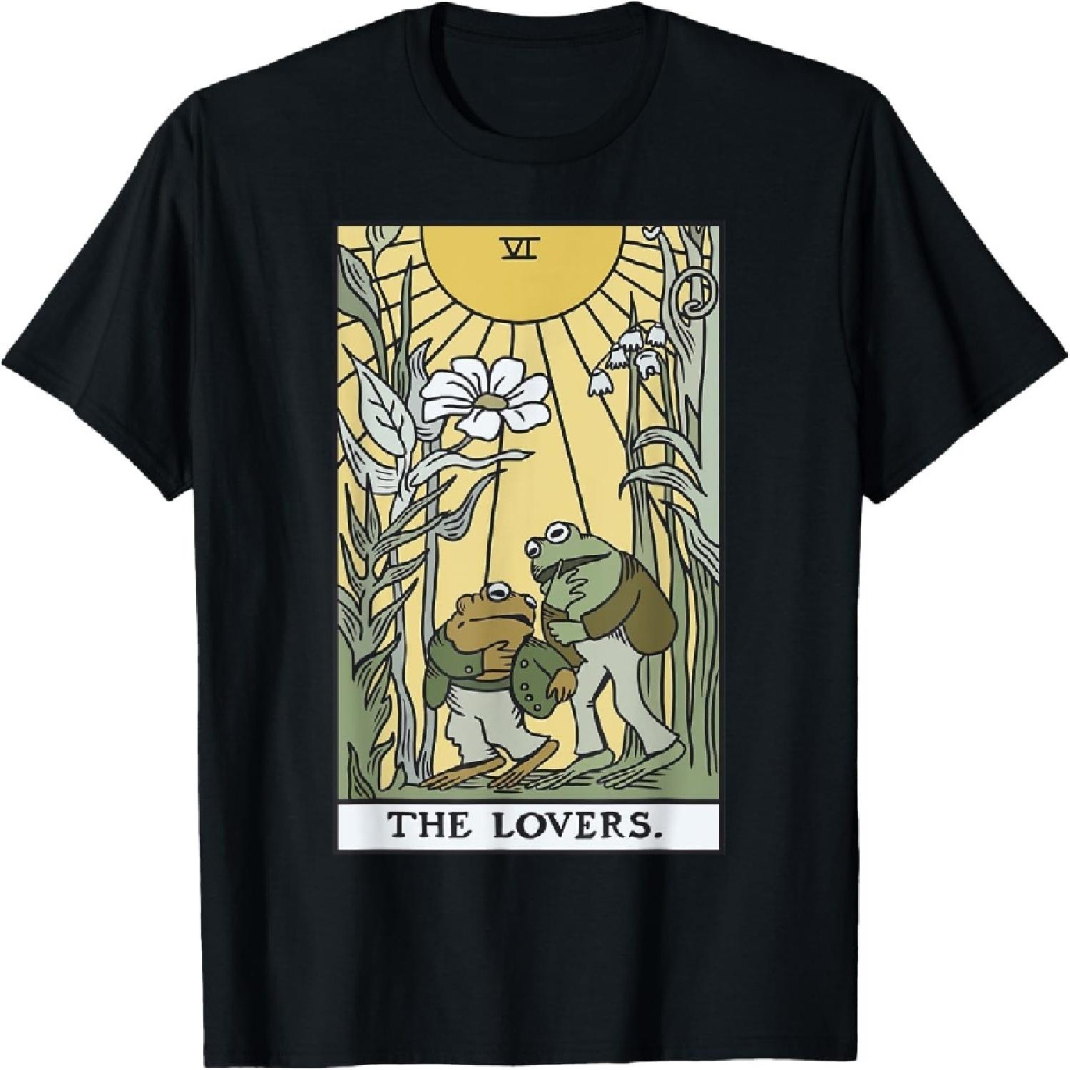 The Lovers Frog Toad Tarot Card Cottagecore Frog Lover T-Shirt S