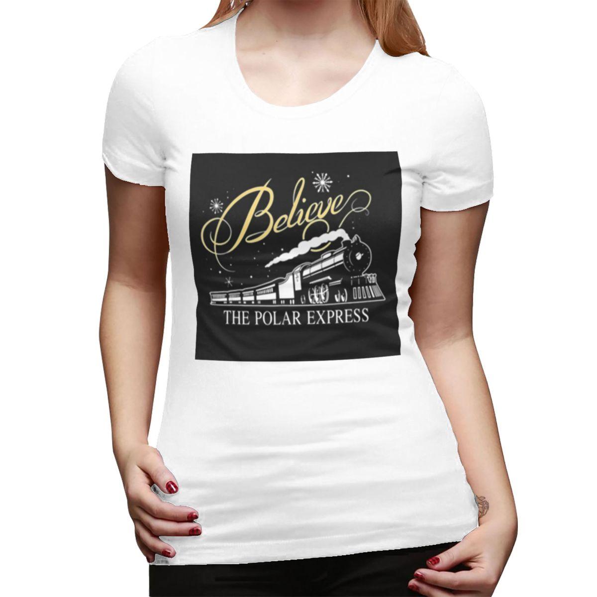 

The Polar Express TShirt for Women Round Neck Streetwear T Shirts Womens Short Sleeve Summer Clothes Tops S