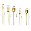 5 Pcs Black and Golden Spoon and Fork Set Stainless Steel Steak Knife Fork Spoon Dessert Spoon Tableware Kitchenware Set