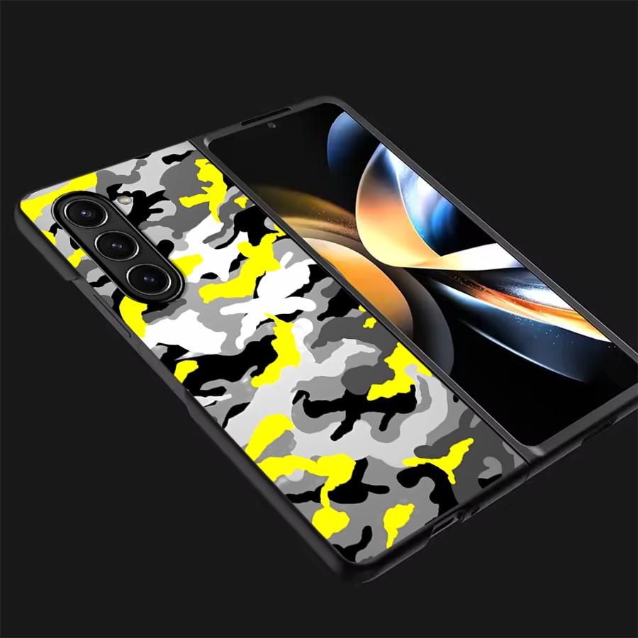 Back Phone Cover Case for Samsung Galaxy ZFold3 ZFold7 ZFold4 ZFold5 Z Fold 7 6 5 4 3 ZFold6 Camouflage Pattern