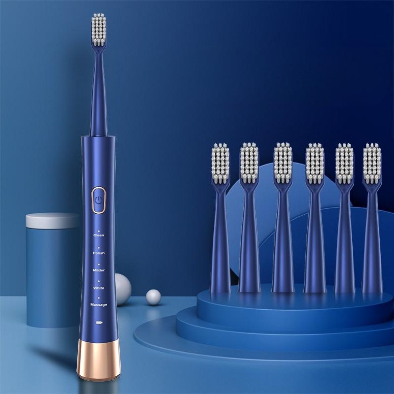 

Электрическая зубная щетка для взрослых, мужская и женская, с полой чашкой, с двигателем Type-c, с зарядкой, 5-ступенчатым режимом, звуковая электрическая зубная щетка