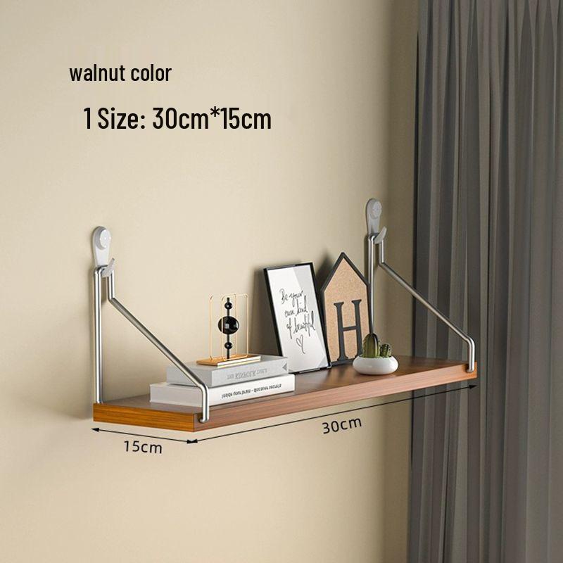 Punch-Free Wall-Mounted Iron Art Storage Rack for TV, Living Room, or Bedroom Décor.