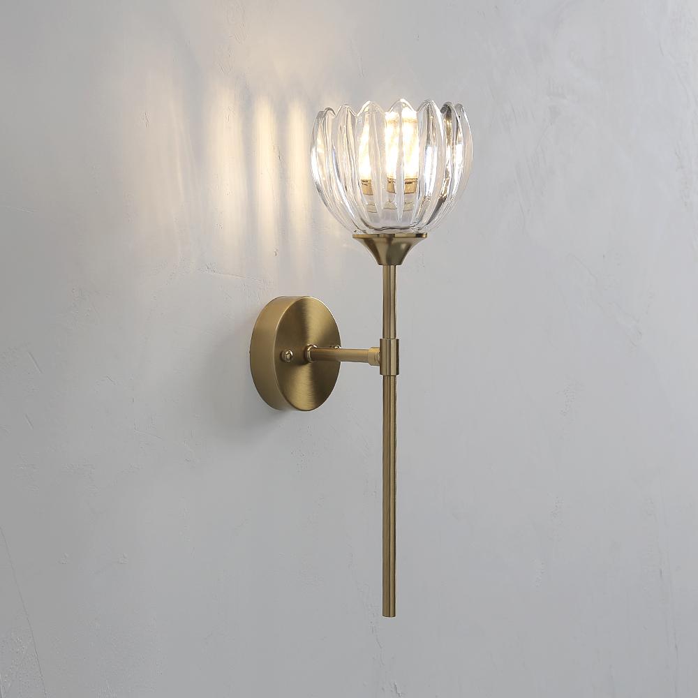 Modern Color Glass led Wall Light Bedroom Lights Nordic Flowers Wall Lamp for Living Room Dining Room Bedside Sconce Home Decor