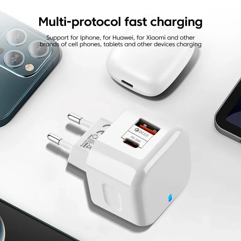 PD 20W USB Type C Charger Fast Charging Adapter Phone Quick Charger For iPhone Samsung Xiaomi Huawei Wall Charger EU/US/UK Plug