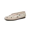 Krazing Pot Air Mesh Sheep Skin Flat with Crystal Beading Round Toe Jelly Shoes Embroidery Summer Size 42 Women Flats
