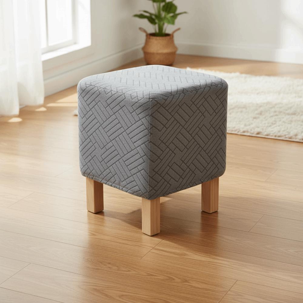 Stretch Stool Cover Elastic Square Foot Stool Nordic Ottoman Footstool Cover Living Room