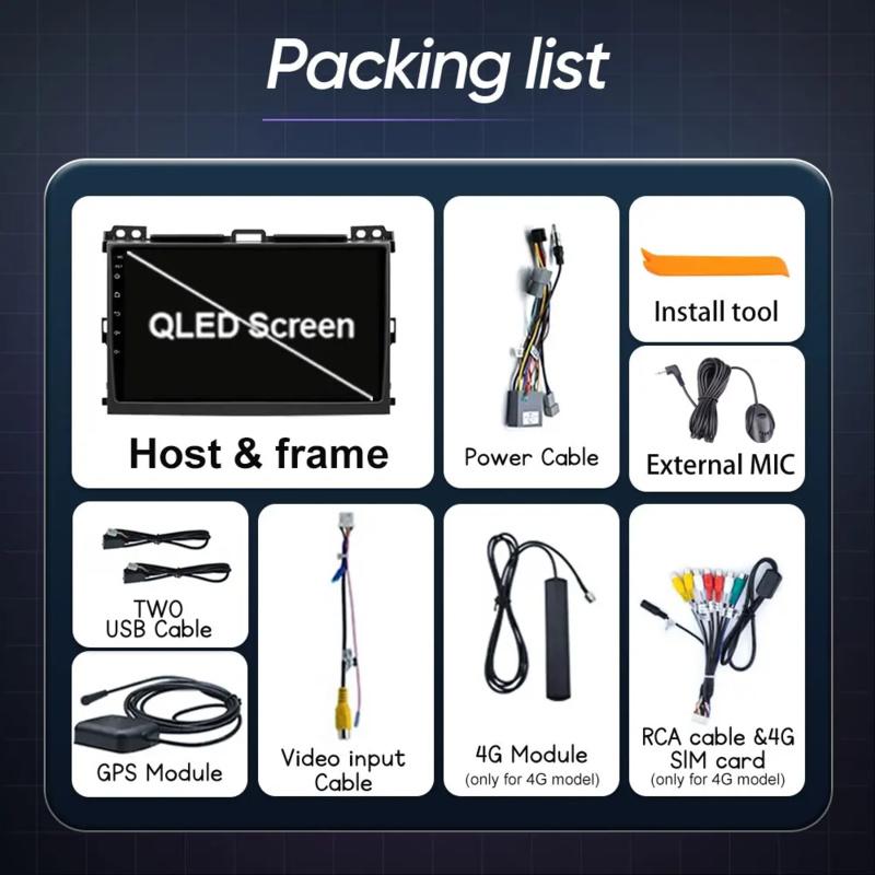 Android Car Radio For Toyota Land Cruiser Prado 120 3 III For Lexus GX470 GX 470 J120 2002 - 2009 Car Multimedia Video Player BT