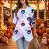 Women's Casual Halloween Print Top, Loose Fit Three-Quarter Sleeve