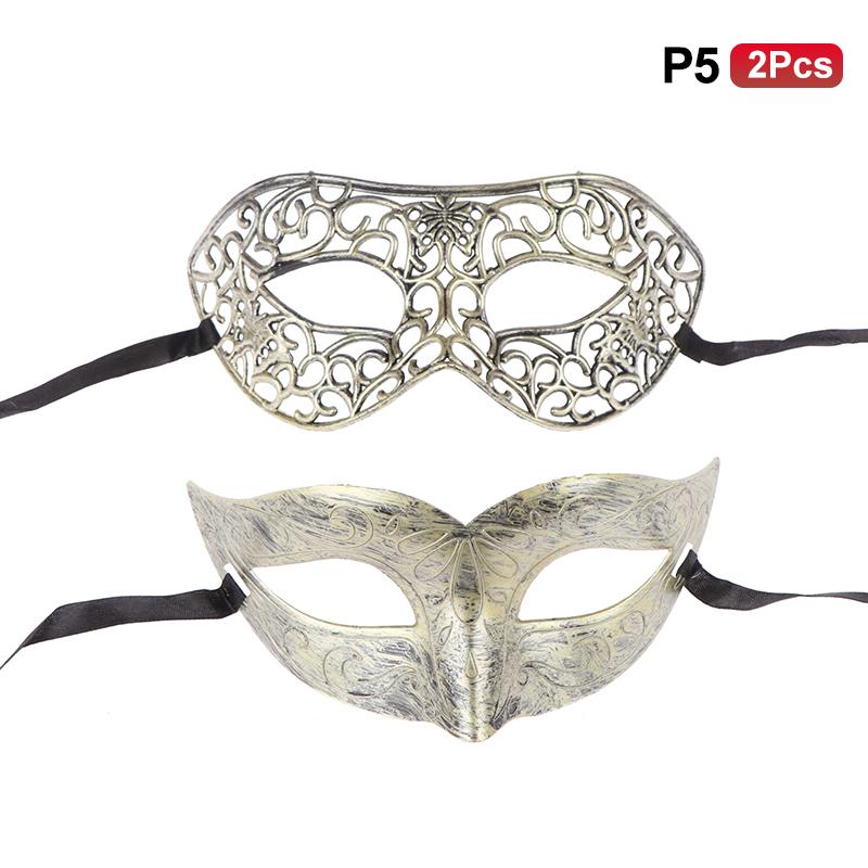 

2pcs Halloween Mask Retro Half Face Costume Masks Masquerade Party Decorations Plastic Women s Props Dance Mask