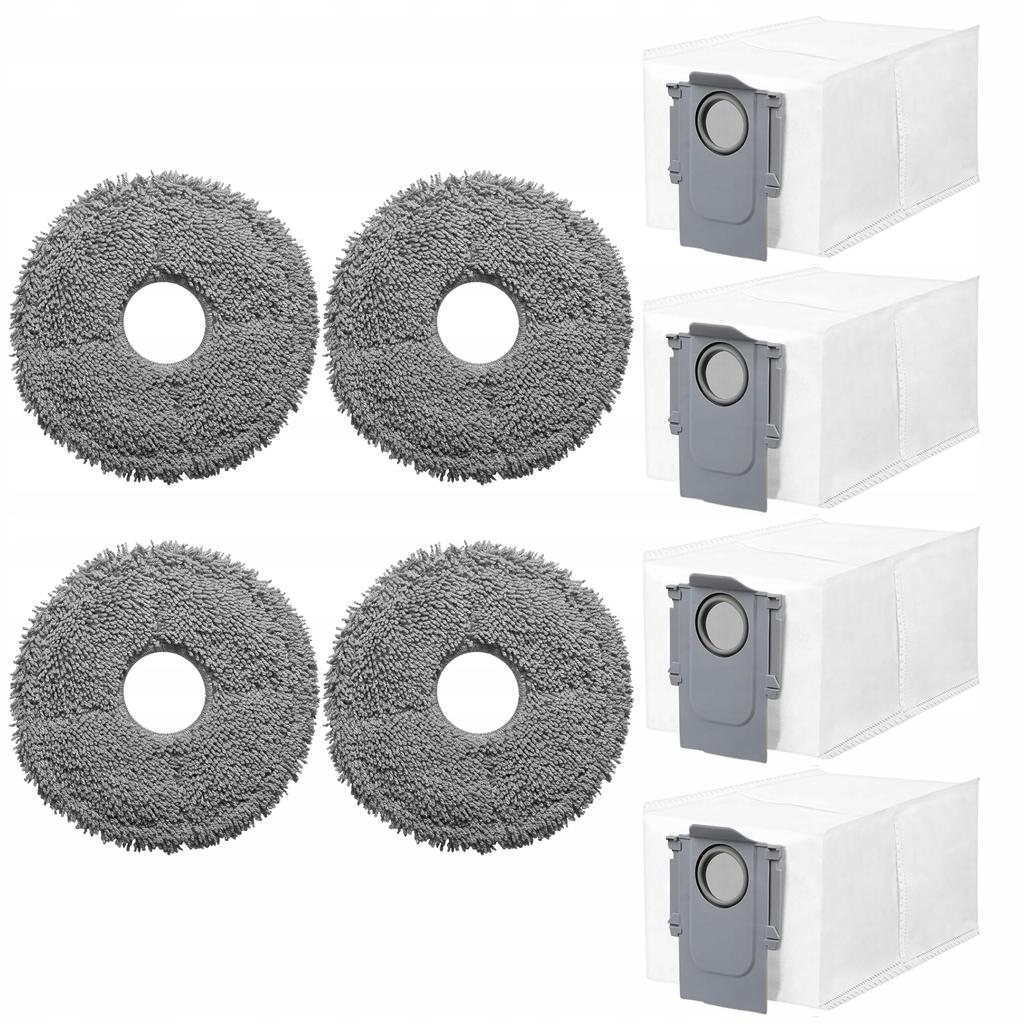 Bags and Mops for Roborock Q Revo / Q Revo Pro / / Curv / Saros 10R - 8 Pcs