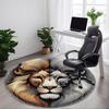 1pc Lion Face Art Chair Carpet for Office, Round Non-Slip Durable Large Size Office Carpet, Suitable for Office, Beautiful Decoration